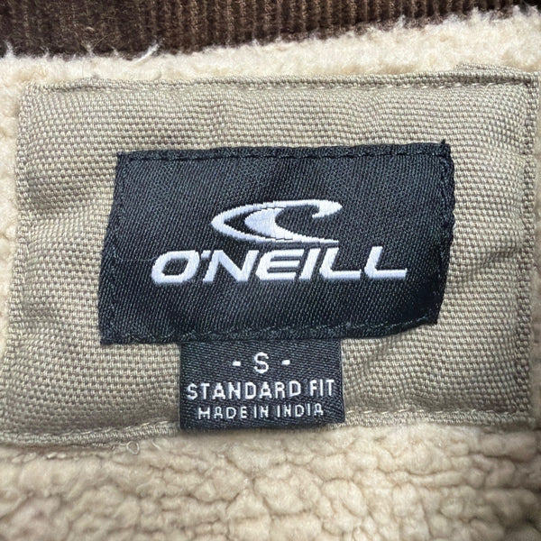 ONeill Mens Beige Cotton Jacket Corduroy Collar Sherpa Lined Standard Fit Size S