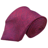 Countess Mara Mens Red Paisley Silk Handmade Necktie Luxurious Pattern