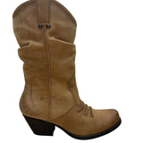 BCBGeneration Women’s Tobacco Waxy Split Leather Mid Top Western Boots Size 8.5M