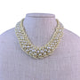 Multi-Strand Faux Pearl Gold-Tone Bib Necklace Womens Jewelry Elegant