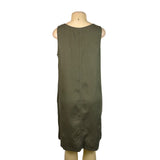 J Jill Womens Olive Linen Tank Shift Dress Sleeveless Relaxed Fit Size M