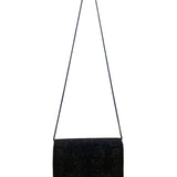 Lord & Taylor Women’s Black Beaded Floral Design Shoulder Strap Evening Clutch