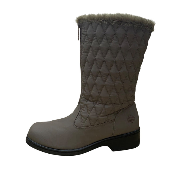 Totes Women’s Mocha Quilted Faux Fur Trim Waterproof Alaska Boots Size 10