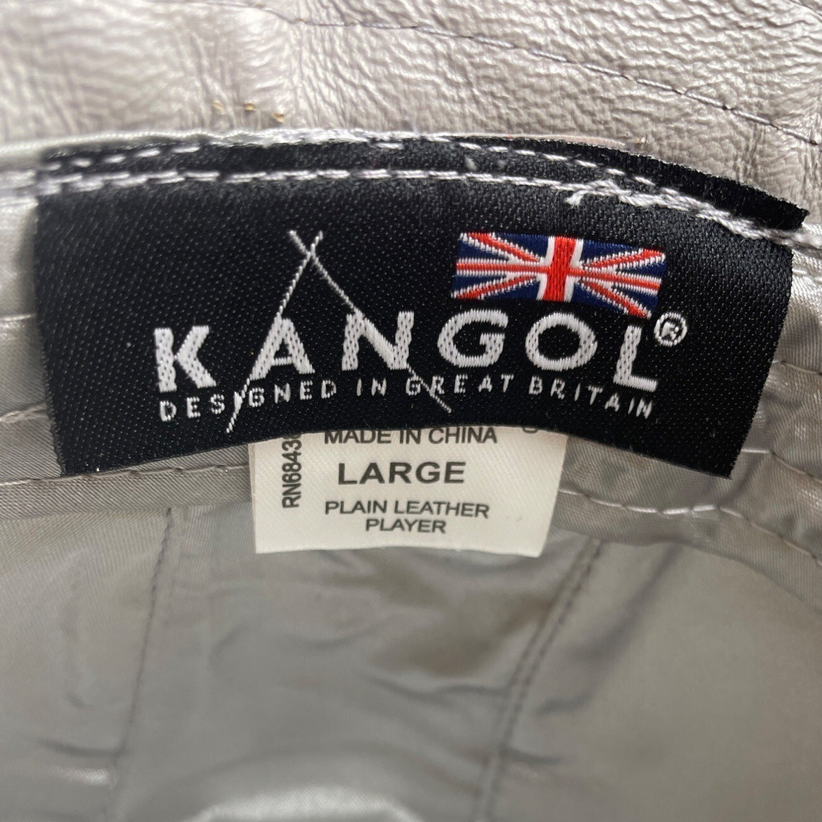 Vintage Kangol Unisex Gray Leather Fedora Hat Sz L -  17in Head Cirunmference