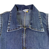 Sweet Princes Womens Blue Denim Sleeveless Dress With Zippered Front Size L