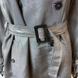 Jones New York Women's Gray Double Breasted Trench Coat Sz M