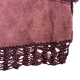 Arden B Womens Burgundy Leather Crochet Trim A-Line Skirt Size 6
