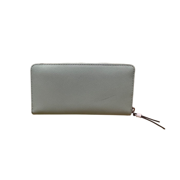 Kate Spade Women’s Light Green & White Leather Zip Around Wallet