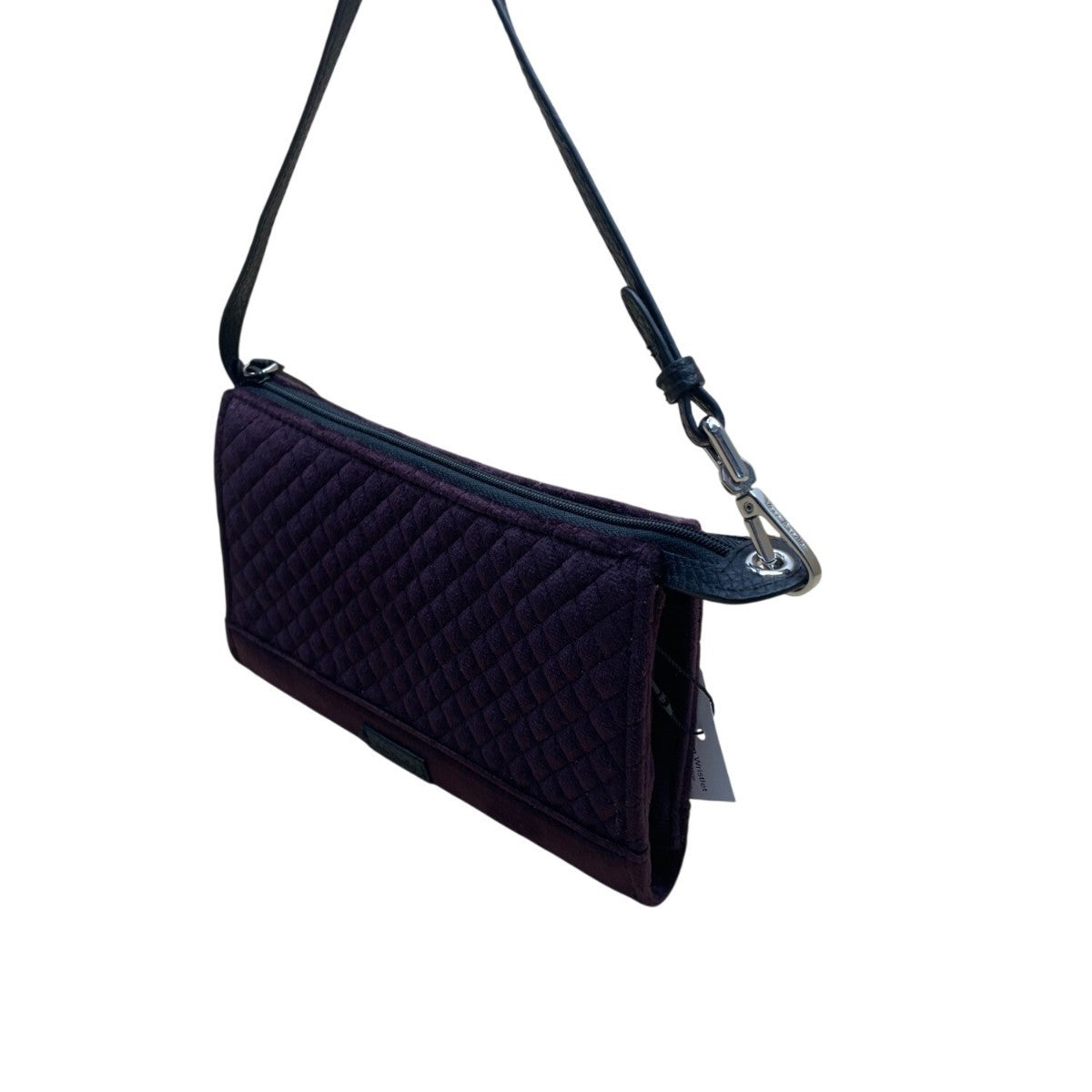Vera Bradley Women’s Blackberry Wine RFID Slim Faux Leather Trim Wristlet Clutch