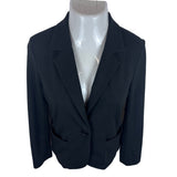 Womens Black Buttoned Blazer Jacket With Pockets Size M