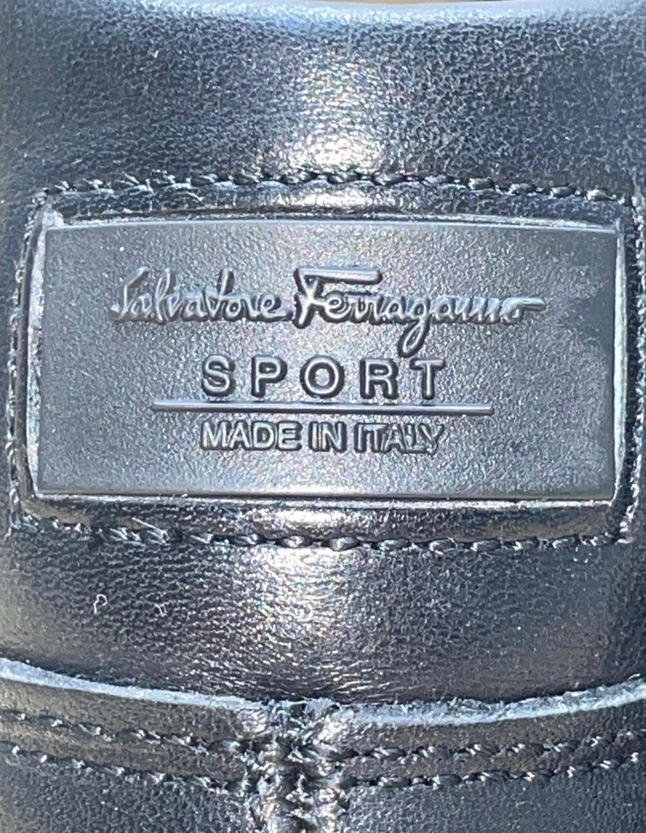 Salvatore Ferragamo Florence Men’s Black Leather Lace-Up Sport Shoes Size 12D