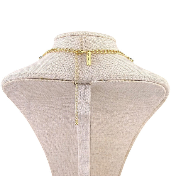 The Limited Women Gold Tone Glass Stone Necklace Statement Chain Jewelry
