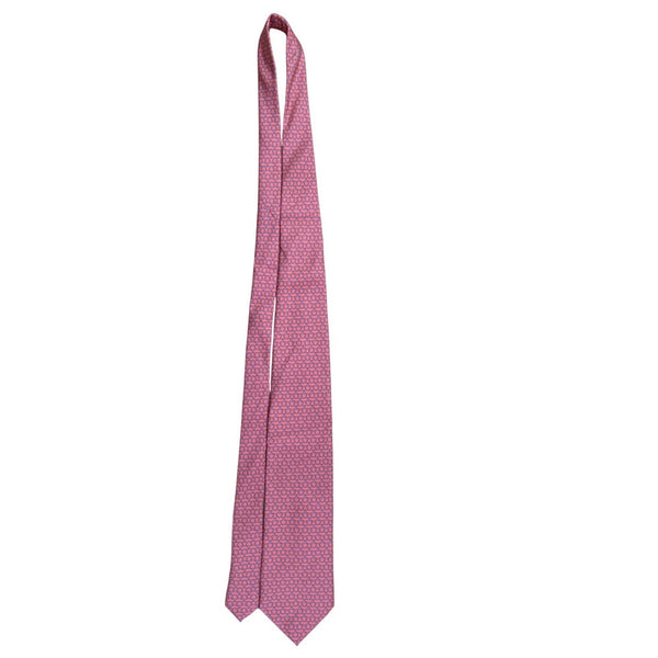 Barneys New York Mens Pink Silk Patterned Tie Handmade In Italy Stylish Design