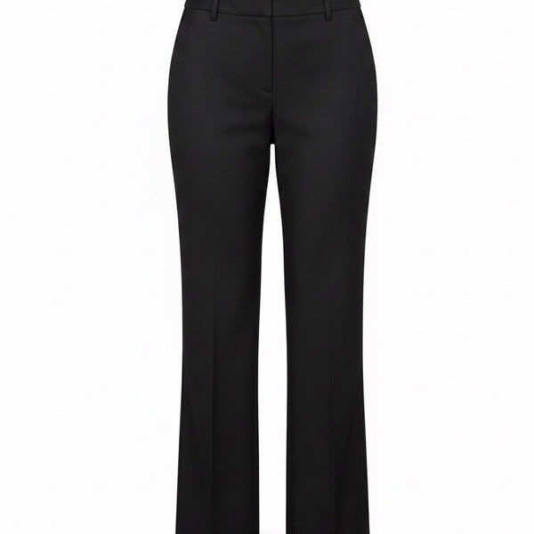 Lafayette 148 Black Wool & Elastane Womens Straight-Leg Trousers Size 12