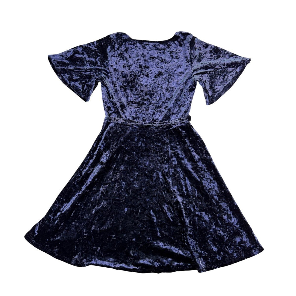 American Eagle Women’s Navy Velvet Wrap Dress Medium Short Sleeve Size M