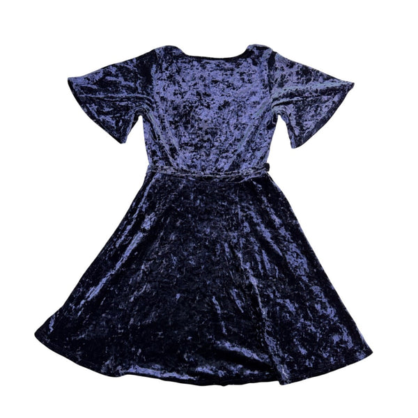 American Eagle Women’s Navy Velvet Wrap Dress Medium Short Sleeve Size M
