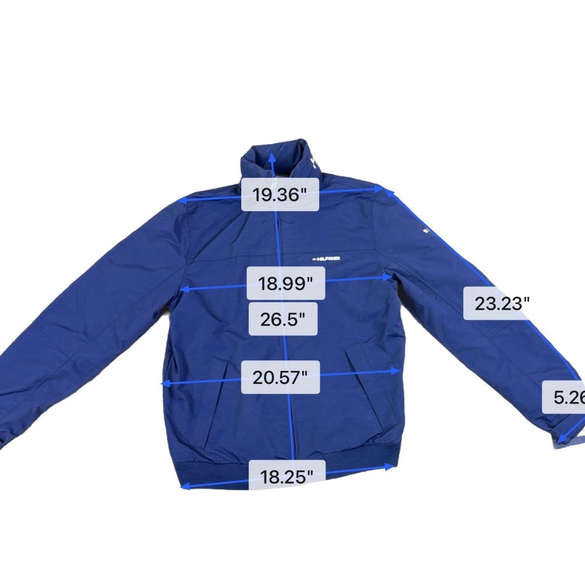 Tommy Hilfiger Mens Blue Full Zip Jacket Lightweight Outdoor Size L
