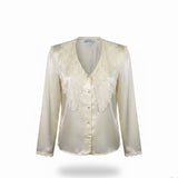 Sonya Ratay For San André Womens Ivory Long Sleeve Lace Blouse Size 10