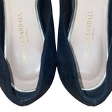 Loeffler Randall Women’s Black Suede With Bow Open-Toe Flats Size 7