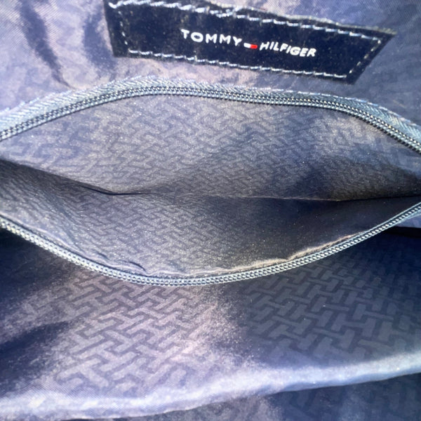 Tommy Hilfiger Women’s Red & Blue Canvas & Faux Leather Striped Accent Tote Bag