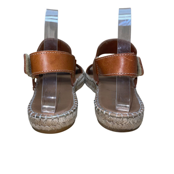 Maypol Handmade In Spain  Women’s Brown Leather Espadrille Moos Sandals Size 39