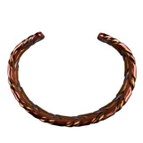 Sergio Lub Womens Mixed Metal Bracelet Twisted Braided Silver Copper Magnetic