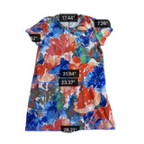 T Talbots Womens Multi-Color Knit Short Sleeve Floral Shift Dress Pocket Sz XL