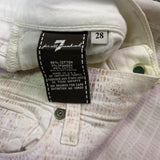 7 For All Mankind Womens White Skinny Pants Snakeskin Pattern Size 28
