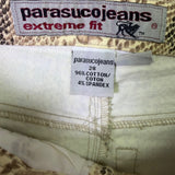 Parasuco Jeans Extreme Fit Snakeskin Print Flared Pants Beige & Black Size 28