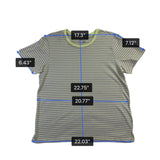 Eddie Bauer Womens Yellow & Gray Cotton Striped Short Sleeve T-Shirt Size L