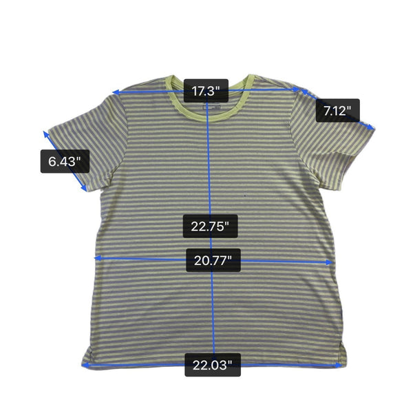 Eddie Bauer Womens Yellow & Gray Cotton Striped Short Sleeve T-Shirt Size L