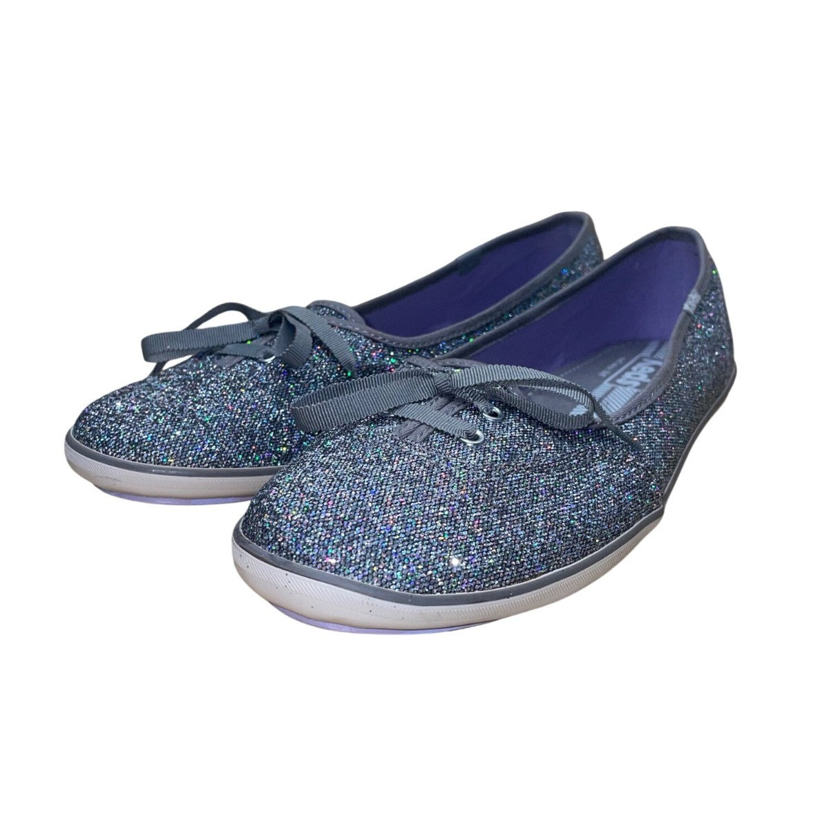 Keds Women’s Silver Glitter With Bow Ballet Flats Size 9.5