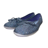 Keds Women’s Silver Glitter With Bow Ballet Flats Size 9.5