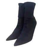 Zara Women’s Black Faux Suede Pointed Toe High-Heel Ankle Boots Size US7