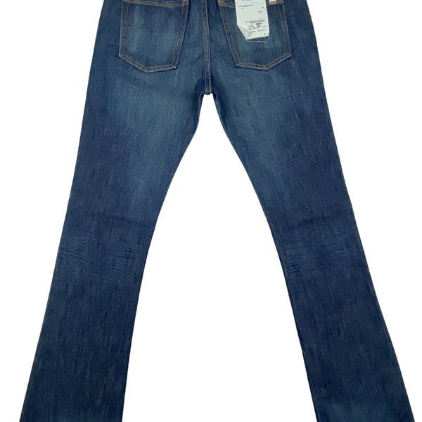 1969 Authentic Blue Denim Women Ultra Low Rise  Boot Cut Jeans Sz 2