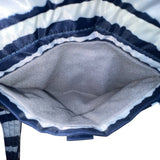 Lug Bebop Women’s Navy & White Adjustable Strap Quilted Striped Crossbody Bag