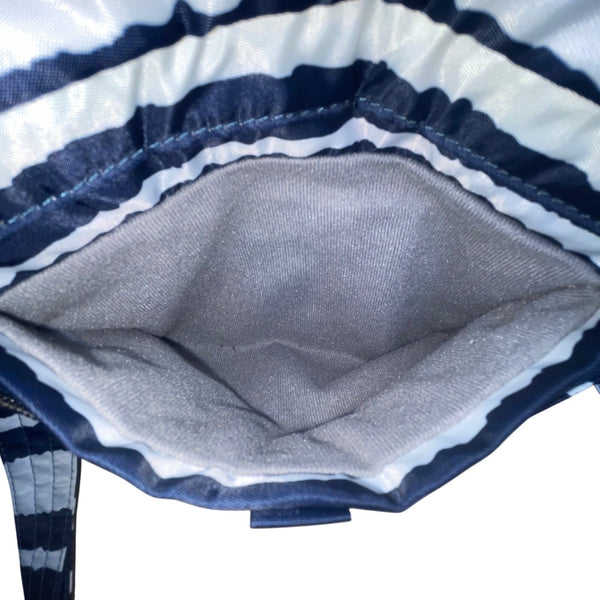 Lug Bebop Women’s Navy & White Adjustable Strap Quilted Striped Crossbody Bag