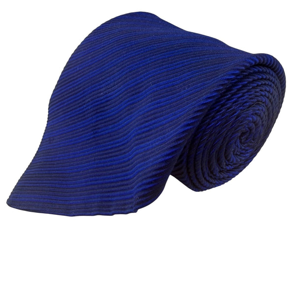 Robert Talbott Mens Blue Hand-Sewn Silk Cotton Striped Tie Made In USA