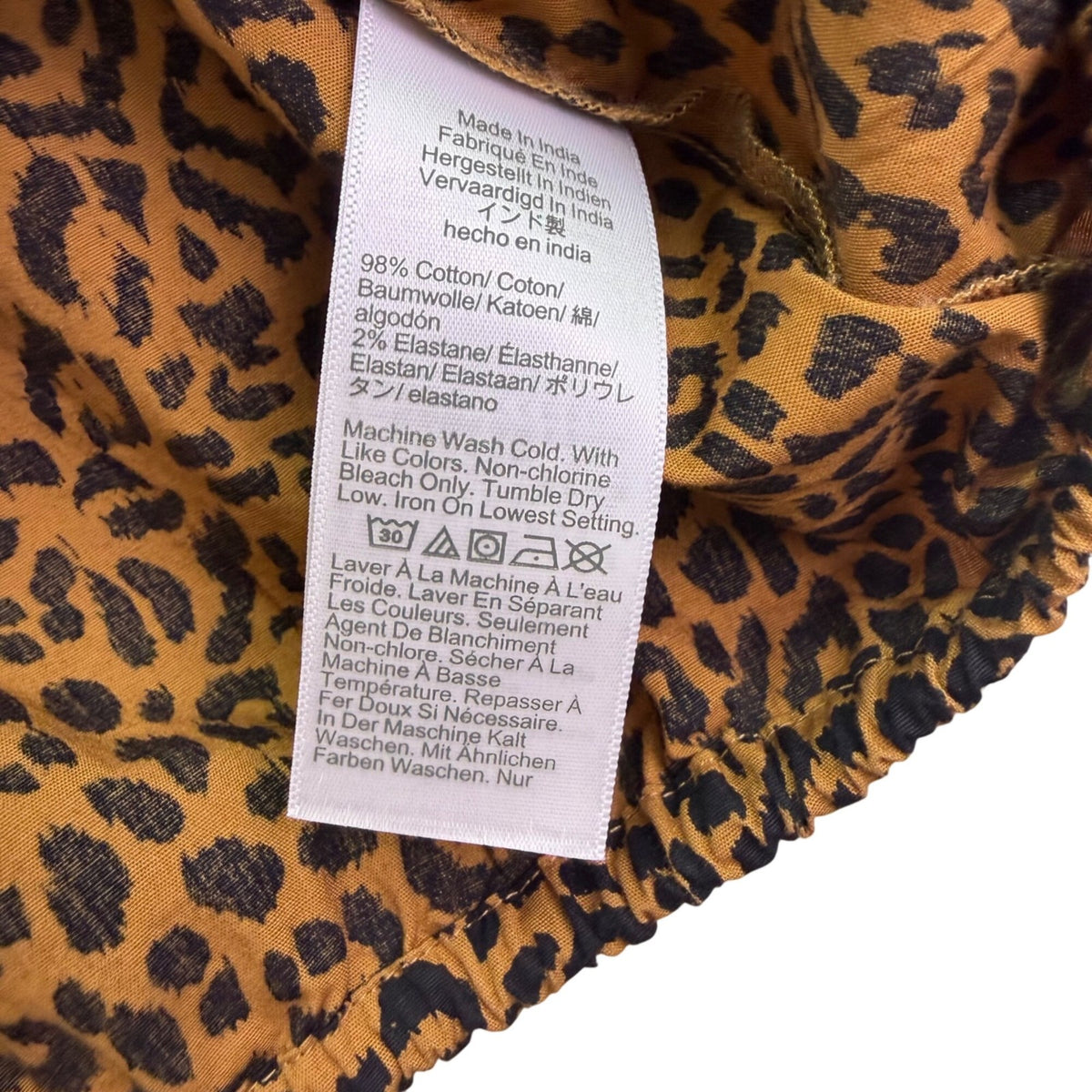 J.Crew Womens Brown Leopard Print Button Down Puff Sleeve Blouse Size L
