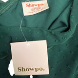 Showpo Womens Green One-Shoulder Tiered Mini Dress Ruffled & Belted Size 12