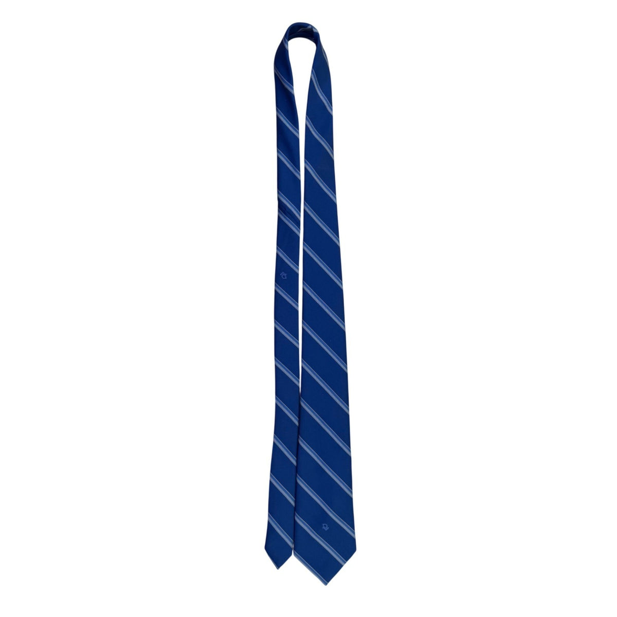 Mens Blue Polyester Striped Formal Neck Tie Classic Design