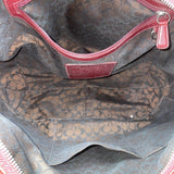 Coach Womens Burgundy Suede Hobo Bag Handcrafted Spacious Interior Zip Closure