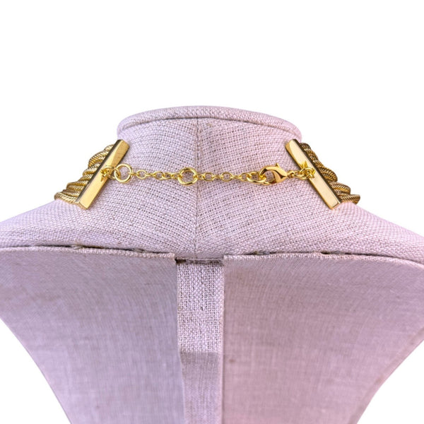 Vintage Gold Tone Multi-Strand Knotted Necklace Women Statement Jewelry