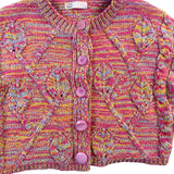 Style Tang Womens Multicolor Knit Cardigan Sweater Button Front Long Sleeve Sz S