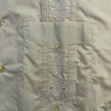 The Havanera Co Mens Beige Guayabera Shirt With Embroidery Size XL