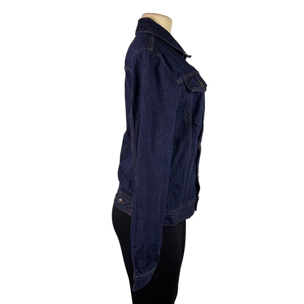 Banana Republic Womens Dark Wash Denim Jacket Casual Button-Up Sz S