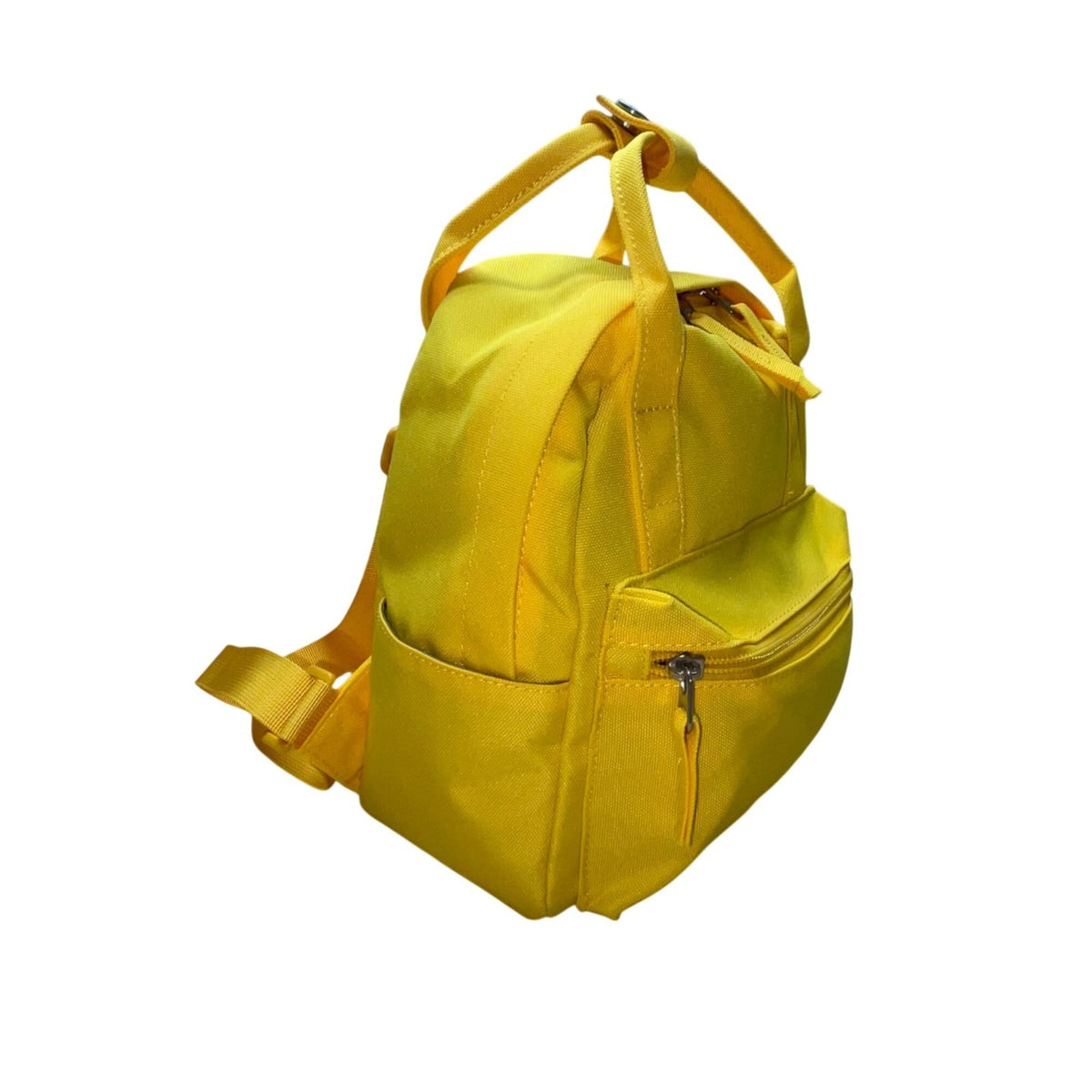 HotStyle Yellow Nylon Adjustable Straps Front Zipper Pocket Mini Backpack