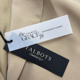 Talbots Womens Beige Wool Blend Grace Fit Blazer Jacket Button-Front Size 8