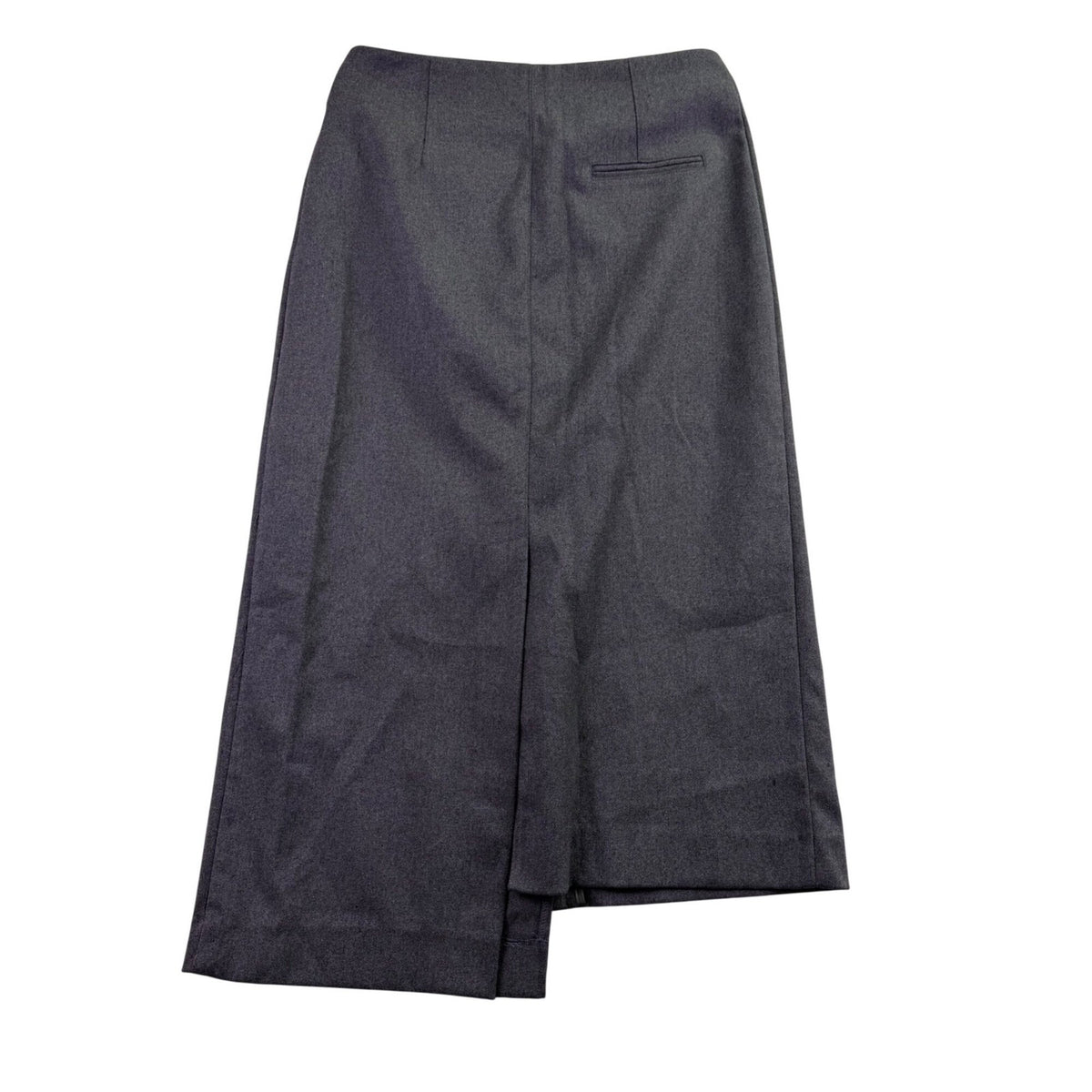 Moon River Womens Gray Polyester Wrap Midi Skirt Side Pocket Detail Size M