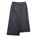 Moon River Womens Gray Polyester Wrap Midi Skirt Side Pocket Detail Size M